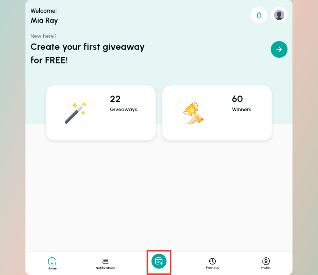 click-on-the-make-new-giveaway-button - Osortoo Click on New Giveaway button