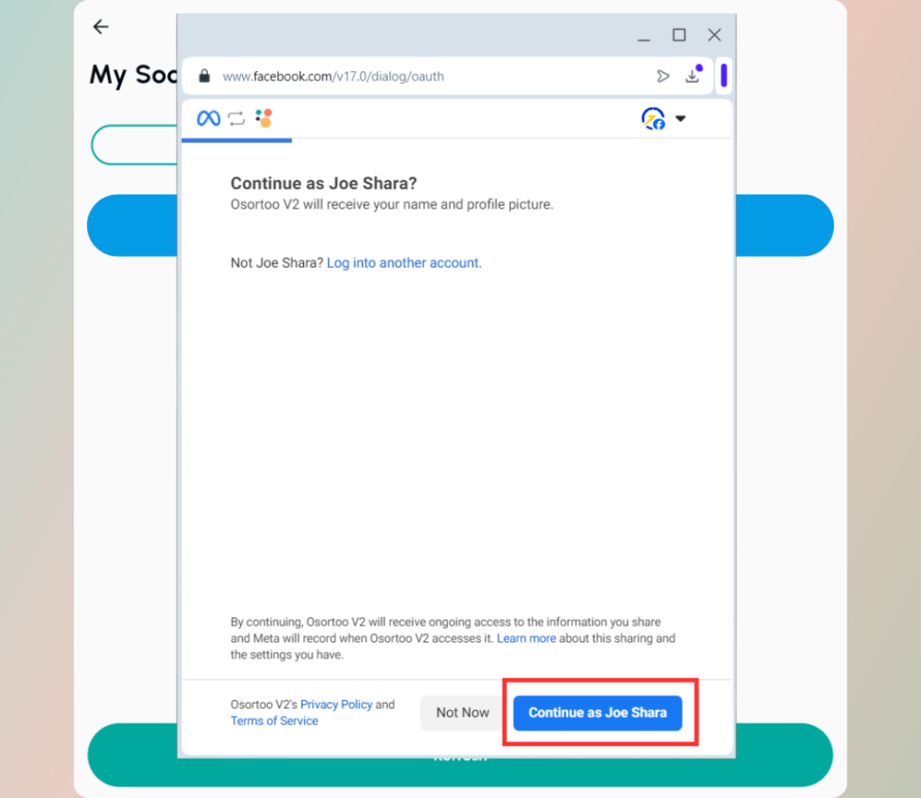 connect-to-your-facebook-profile - Osortoo Connect to your Facebook account