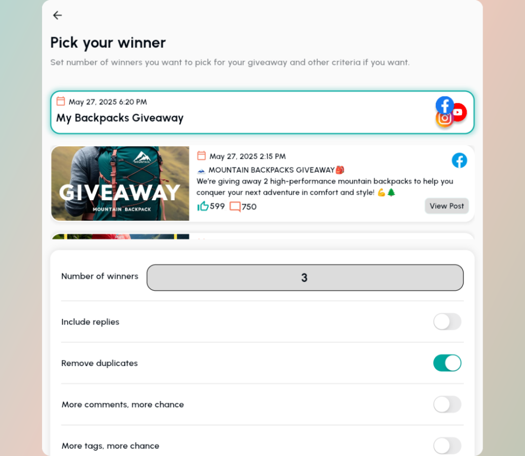 number-of-winners-and-remove-the-duplicates - Osortoo Select how many winners you would like to get