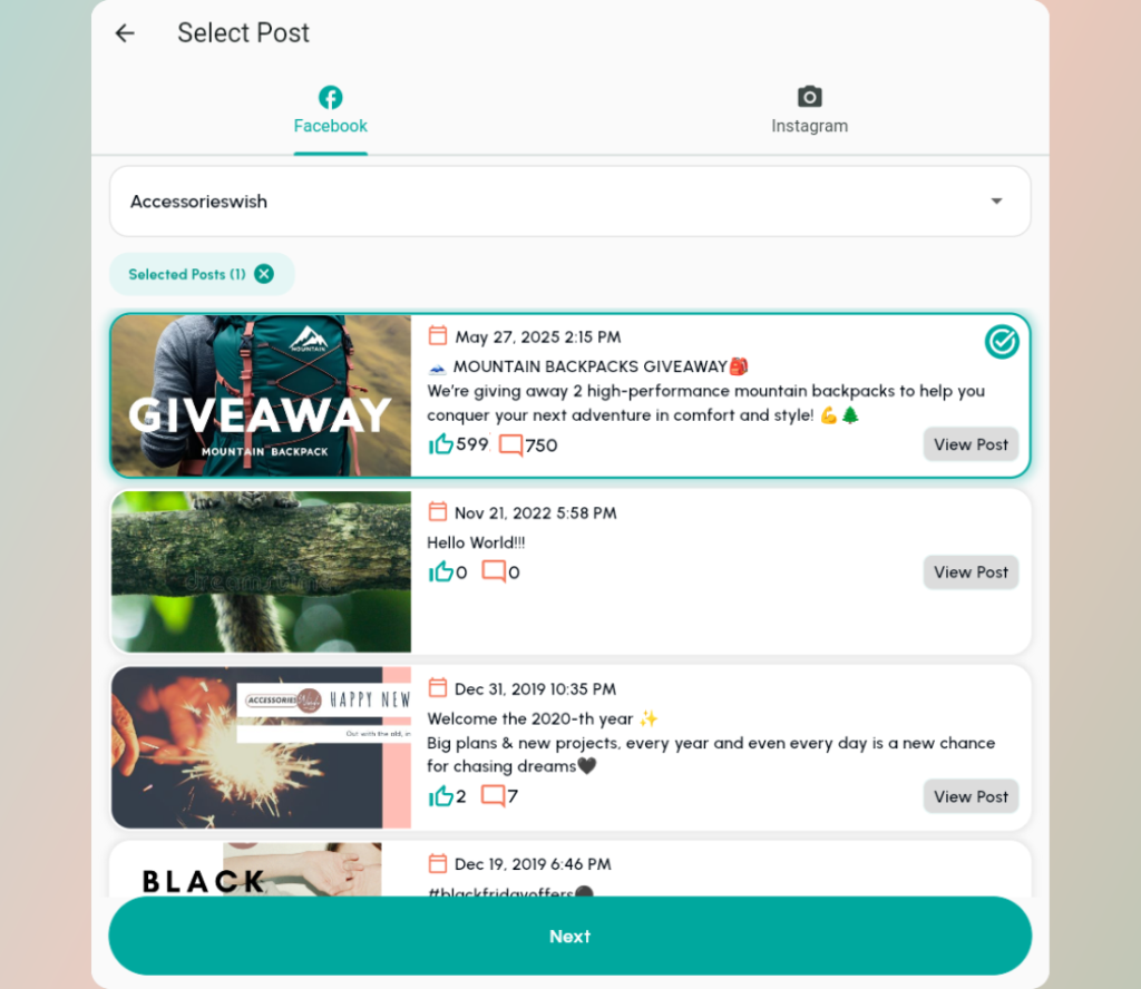 select-facebook-posts - Osortoo Select the posts that you want to pick from on Facebook