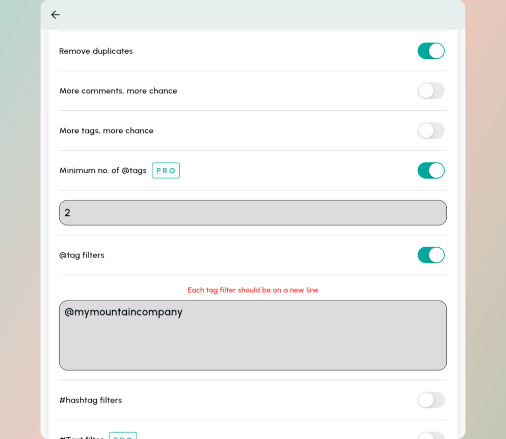select-number-of-tags-and-specific-tag - Osortoo Select the filters you want to use like Minimum number of mentions and/or a specific mention