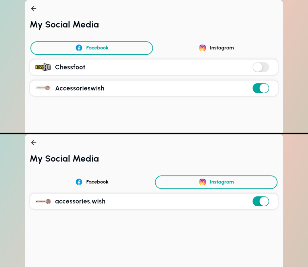 select-your-pages - Osortoo Select your Facebook / Instagram pages