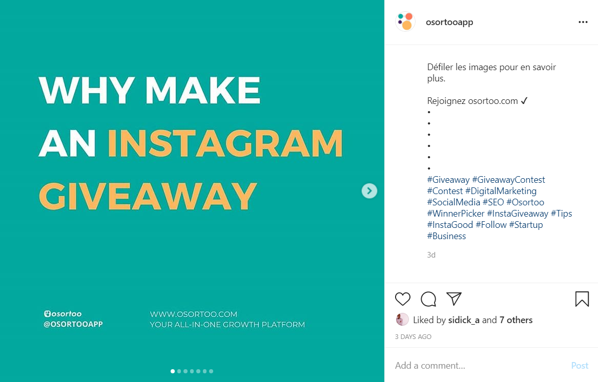 Instagram giveaway picker