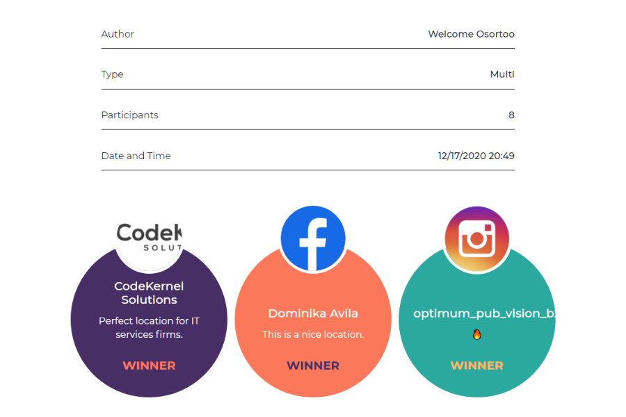 Giveaway Winner Picker Tool for Social Media Contests - Osortoo