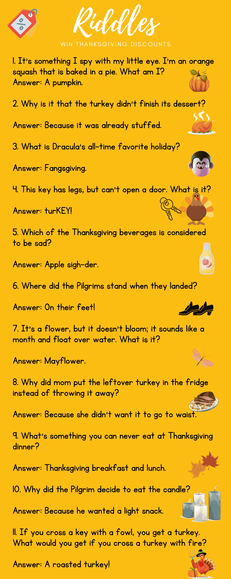 Thanksgiving giveaway riddles