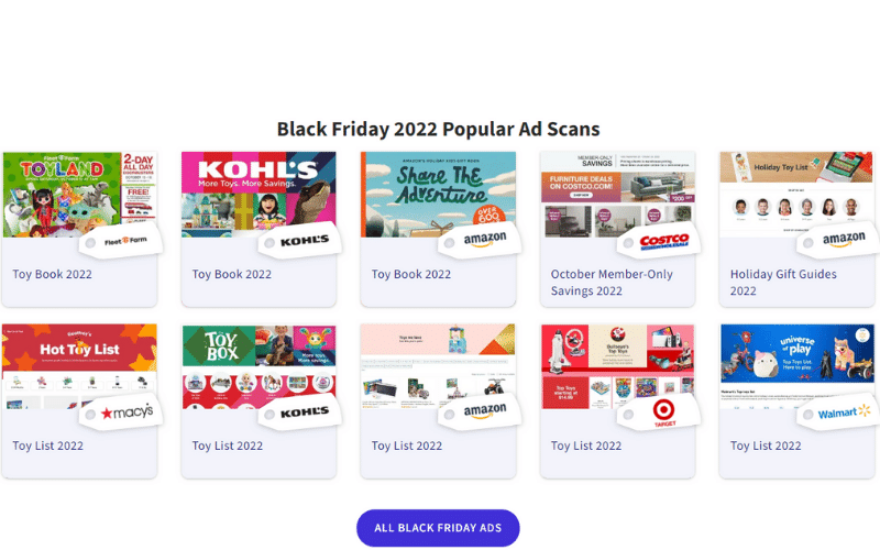 Figure: Ads on the website for Black Friday